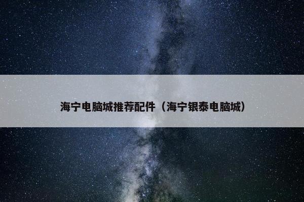 海宁电脑城推荐配件（海宁银泰电脑城）