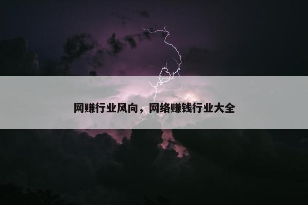 网赚行业风向，网络赚钱行业大全