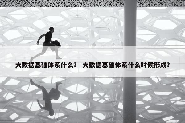 大数据基础体系什么？ 大数据基础体系什么时候形成？