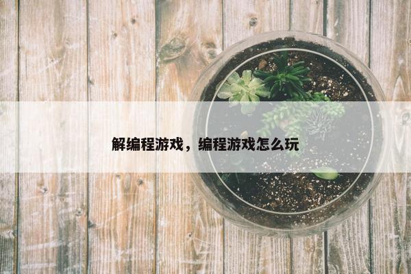 解编程游戏，编程游戏怎么玩