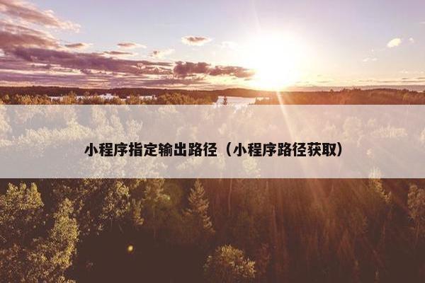 小程序指定输出路径（小程序路径获取）