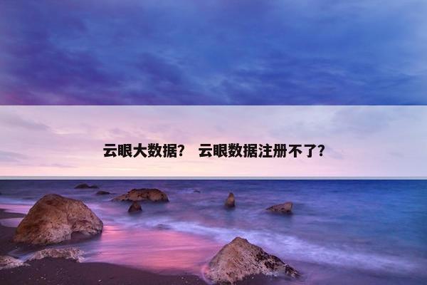 云眼大数据？ 云眼数据注册不了？