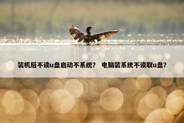 装机后不读u盘启动不系统？ 电脑装系统不读取u盘？
