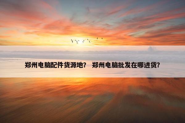 郑州电脑配件货源地？ 郑州电脑批发在哪进货？