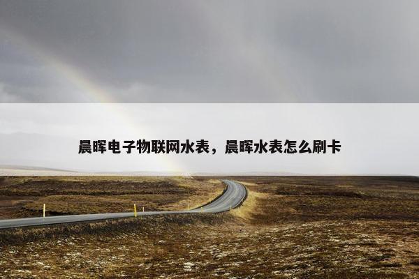 晨晖电子物联网水表，晨晖水表怎么刷卡
