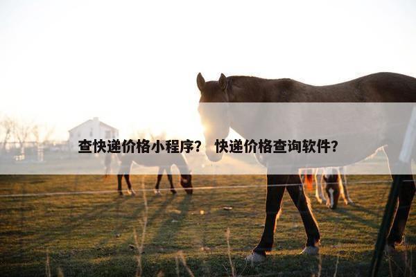 查快递价格小程序？ 快递价格查询软件？