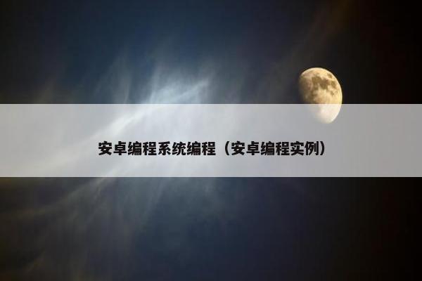 安卓编程系统编程（安卓编程实例）