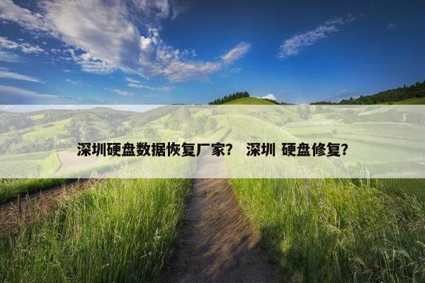 深圳硬盘数据恢复厂家？ 深圳 硬盘修复？