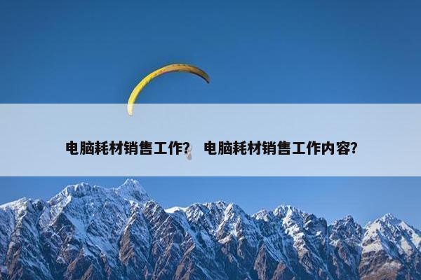 电脑耗材销售工作？ 电脑耗材销售工作内容？
