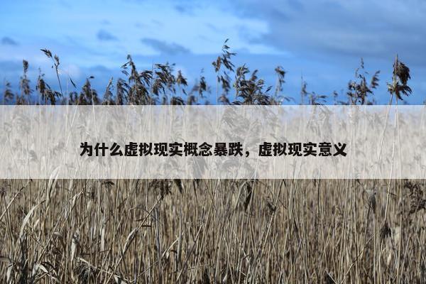 为什么虚拟现实概念暴跌，虚拟现实意义