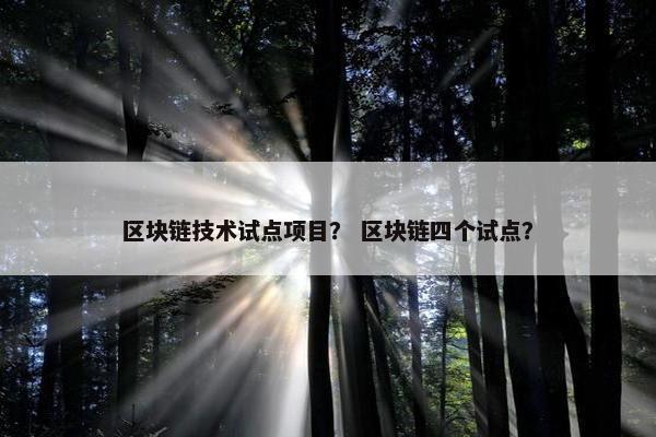 区块链技术试点项目？ 区块链四个试点？