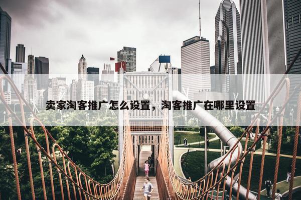 卖家淘客推广怎么设置，淘客推广在哪里设置