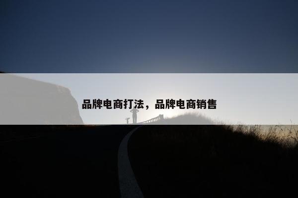 品牌电商打法，品牌电商销售