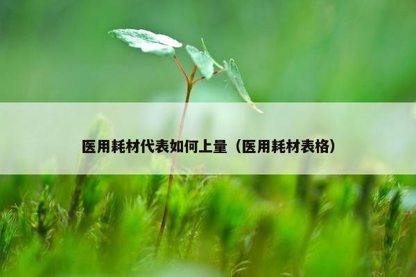 医用耗材代表如何上量（医用耗材表格）