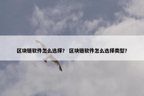 区块链软件怎么选择？ 区块链软件怎么选择类型？