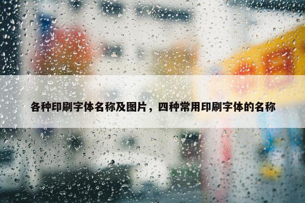 各种印刷字体名称及图片，四种常用印刷字体的名称