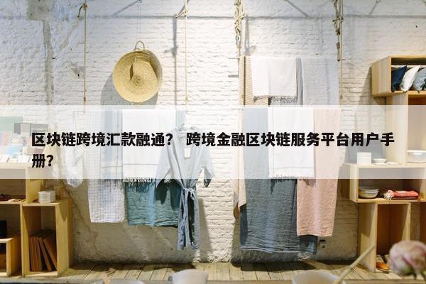 区块链跨境汇款融通？ 跨境金融区块链服务平台用户手册？