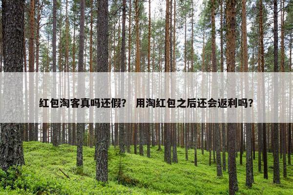 红包淘客真吗还假？ 用淘红包之后还会返利吗？