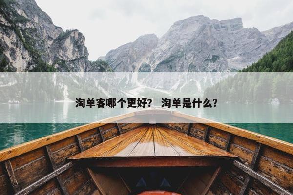 淘单客哪个更好？ 淘单是什么？
