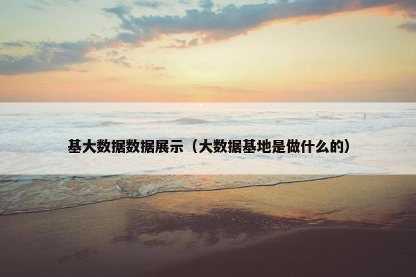 基大数据数据展示（大数据基地是做什么的）
