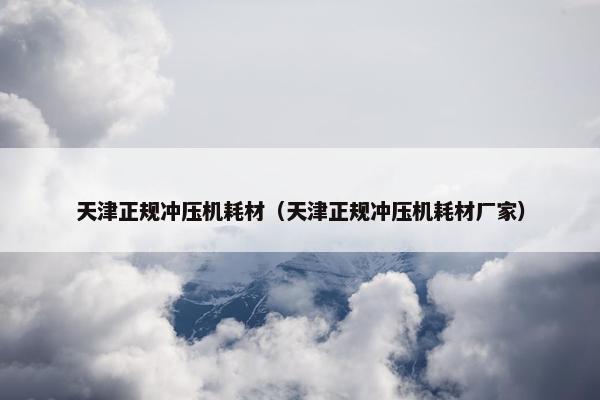 天津正规冲压机耗材（天津正规冲压机耗材厂家）