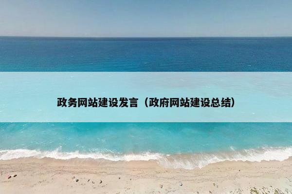 政务网站建设发言（政府网站建设总结）