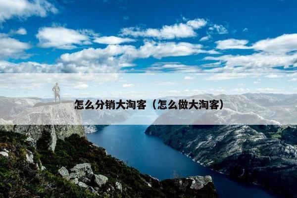 怎么分销大淘客（怎么做大淘客）