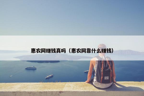 惠农网赚钱真吗（惠农网靠什么赚钱）