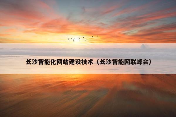 长沙智能化网站建设技术（长沙智能网联峰会）