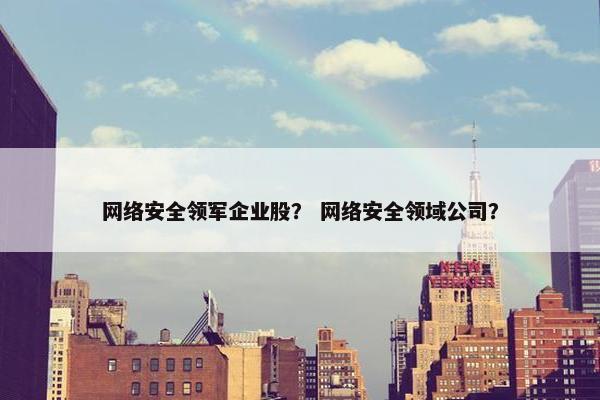 网络安全领军企业股？ 网络安全领域公司？