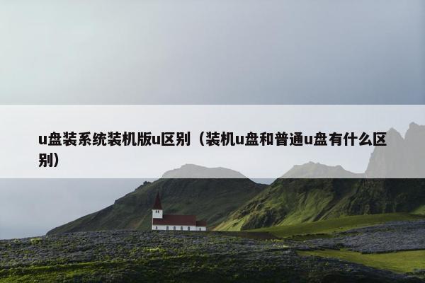 u盘装系统装机版u区别（装机u盘和普通u盘有什么区别）
