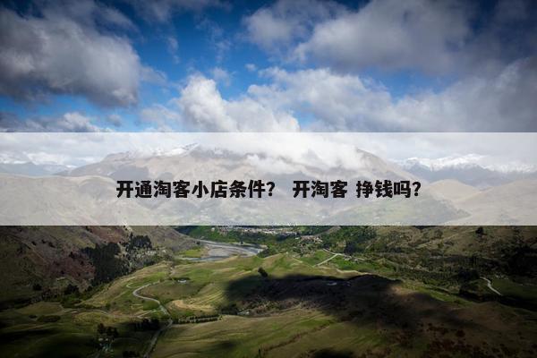 开通淘客小店条件？ 开淘客 挣钱吗？