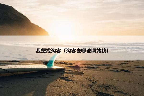 我想找淘客（淘客去哪些网站找）
