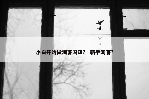 小白开始做淘客吗知？ 新手淘客？