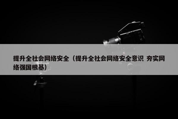 提升全社会网络安全（提升全社会网络安全意识 夯实网络强国根基）