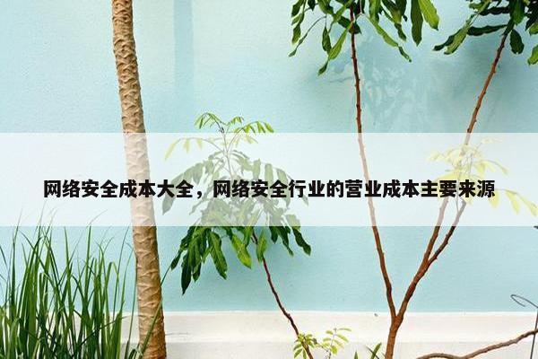网络安全成本大全，网络安全行业的营业成本主要来源
