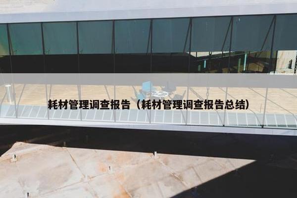 耗材管理调查报告（耗材管理调查报告总结）