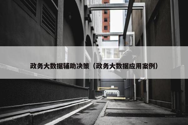 政务大数据辅助决策（政务大数据应用案例）