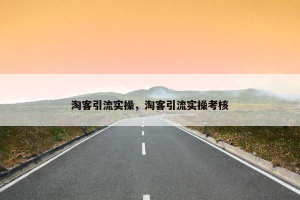 淘客引流实操，淘客引流实操考核