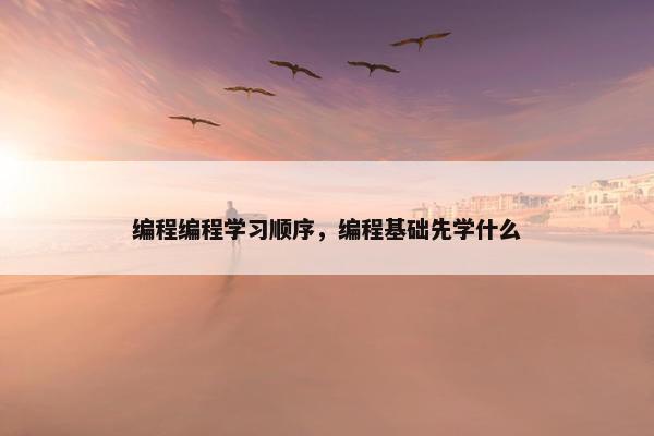 编程编程学习顺序，编程基础先学什么