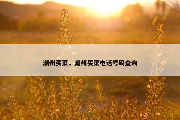 潮州买菜，潮州买菜电话号码查询