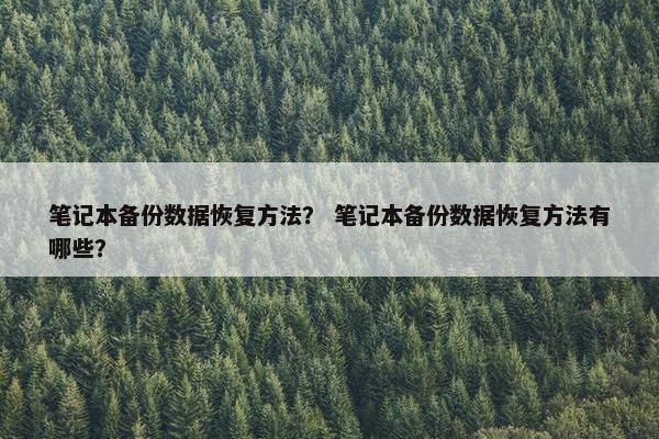 笔记本备份数据恢复方法？ 笔记本备份数据恢复方法有哪些？