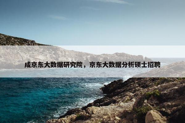 成京东大数据研究院，京东大数据分析硕士招聘