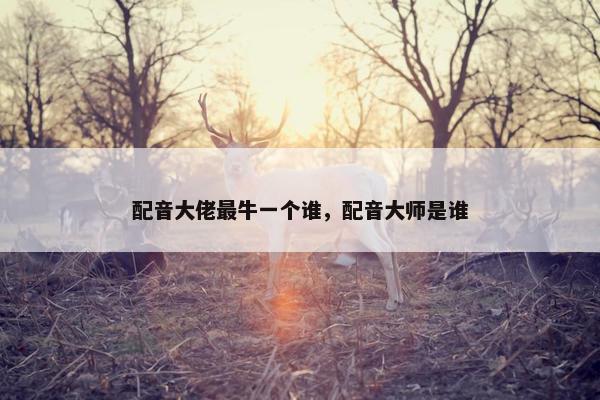 配音大佬最牛一个谁，配音大师是谁