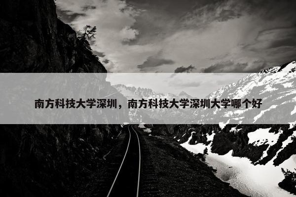 南方科技大学深圳，南方科技大学深圳大学哪个好