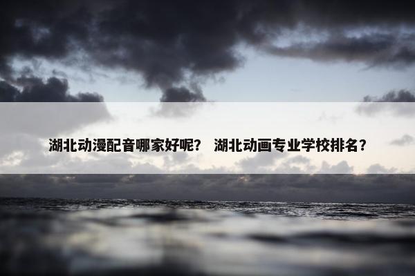 湖北动漫配音哪家好呢？ 湖北动画专业学校排名？