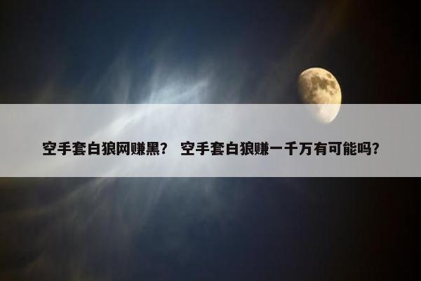 空手套白狼网赚黑？ 空手套白狼赚一千万有可能吗？