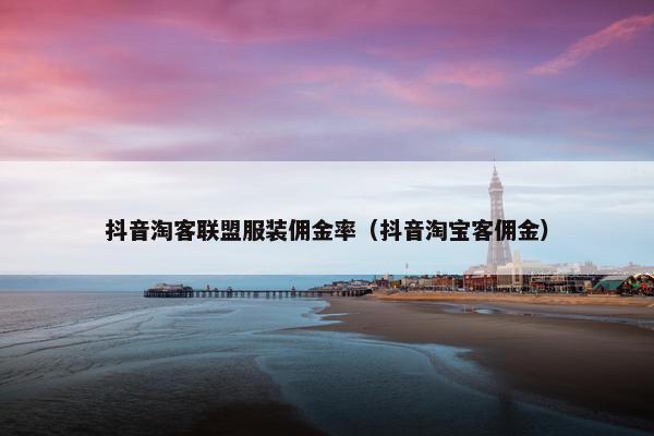抖音淘客联盟服装佣金率（抖音淘宝客佣金）