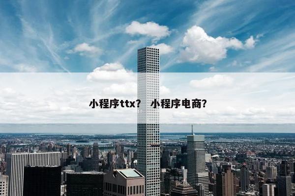 小程序ttx？ 小程序电商？
