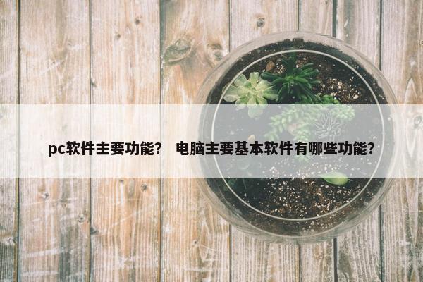 pc软件主要功能？ 电脑主要基本软件有哪些功能？